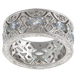 Tacori IV Sterling Silver Cubic Zirconia Vintage inspired Band 