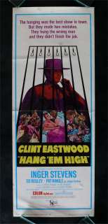 HANG EM HIGH * MOVIE POSTER INSERT 1968 CLINT EASTWOOD  