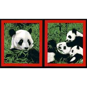  45 Wide Giant Panda Panel Fabric By The Panel Arts 
