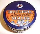 VINTAGE BLUE CORAL SEALER JAR / COBALT BLUE GLASS w/ TIN LID LQQK