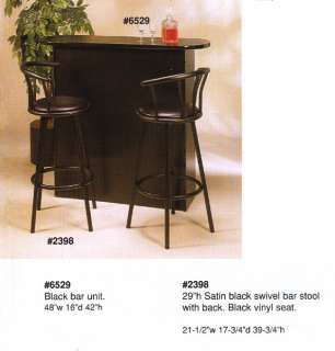 Contemporary Black Bar and Stool Set C6529set  