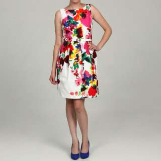 Eliza J Womens Floral Print Belted Dress  