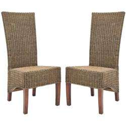 St. Criox Honey Wicker High Back Side Chairs (Set of 2)   