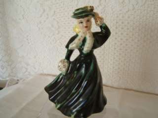 Pretty Vintage Winter Holiday Dressed Girl Figurine  