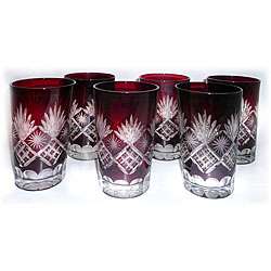 High ball Full size Ruby Drinking Glasses (Set of 6)  