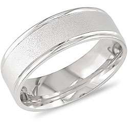 14k White Gold Comfort Fit Womens Wedding Band  