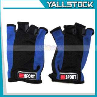   Breathable 5 HalfFinger Bike Bicycle Cycling Fishing Sport Gloves Blue