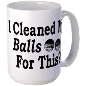  Large Mug Coffee Drink Cup Golf Humor I Cleaned My Balls 