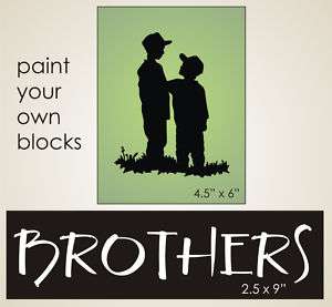 Country Primitive STENCIL Brothers Friend Boy Family Primitive Signs 