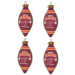 Virginia Tech Hokies 4 piece Teardrop Ornament Set  