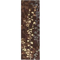 Hand tufted Lavish Brown Floral Rug (26 x 8)  
