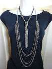 Guess Necklace Silvertone Guess Print Circle Guess Black Silver Chain 