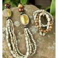 Cotton Cord Hope Big Tagua Nut Jewelry Set (Colombia)  