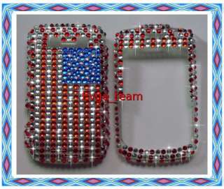 US Flag Bling Hard Case Cover For BlackBerry 8900  
