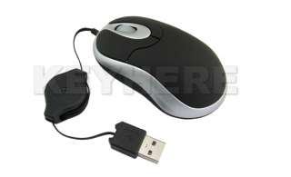 USB Retractable Cable Optical Mouse Mice for Laptop,B54  