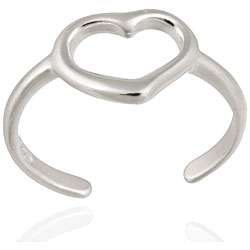 Sterling Silver Heart Outline Toe Ring  
