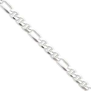  7in Figaro Anchor Chain 7.75mm   Sterling Silver Jewelry