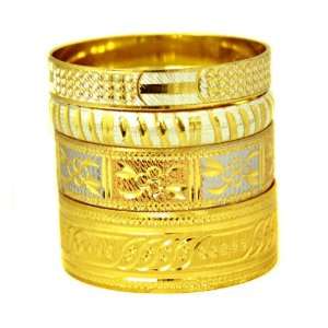   22kt GoldPlated Bracelets Bella Collection Stacked Bangle Set Bella