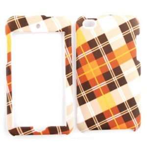  Apple iPod Touch 4 Orange Plaid Hard Case,Cover,Faceplate 