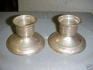 LEONARD Silver Plate Wide Candle Holders set  
