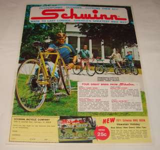 1971 SCHWINN bicycle ad ~ SUPER SPORT, Pea Picker, etc  