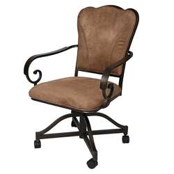 Vienna Topanga Brown Polyester Dining Caster Chair  