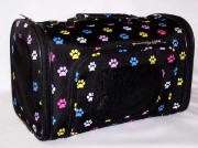 Luggage Style multicolored paw dog cat pet carrier NEW  