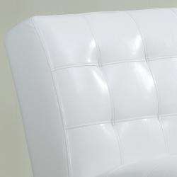 Axis White Faux Leather Chaise Lounge Chair  