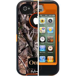 OTTERBOX DEFENDER CASE for APPLE iPHONE 4S   REAL TREE CAMO / ORANGE 