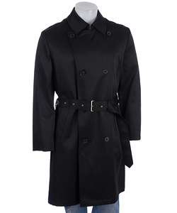 Kenneth Cole Mens Black Trench Coat  