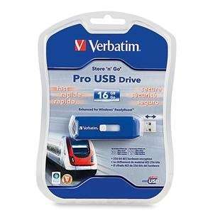  VERBATIM Flash Drive, USB 2.0, 16GB, StorenGo Pro Electronics