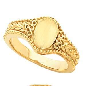  120862 14K Yellow Gold Ring Ladies Signet Ring Jewelry