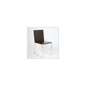 Eurostyle Cosimo Leather Dining Side Chair in Dark Brown 