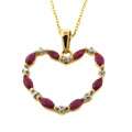 Gem Jolie Gold Over Silver Ruby and Diamond Accent Heart Necklace MSRP 