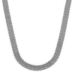 Rhodium plated Sterling Silver 18 inch Bismark Necklace (4.5 mm 