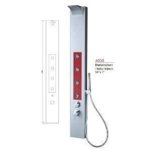 BATHTECH Shower Panel Tower System with 4 Massage Jets (Silver & Red 