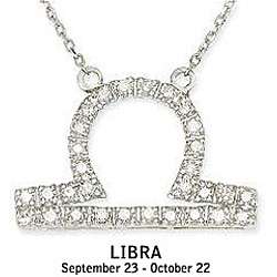   5ct TDW Diamond Zodiac Libra Necklace (I J, I2 I3)  