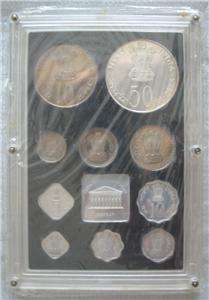 INDIA 10 Coins 1976 Proof Set KM PS21  