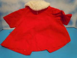 Mattel tagged coat and headband for the Chatty Cathy doll. Red velvet 