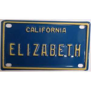   Elizabeth Mini Personalized California License Plate 