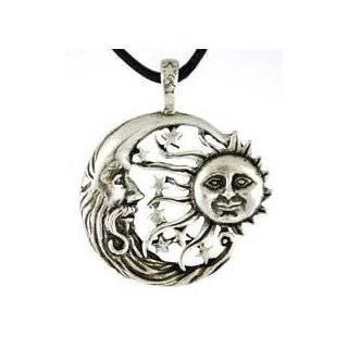 Sun Moon Windblown Celestial Amulet Charm Necklace Pendant Wicca 