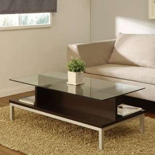Contemporary 47 inch Glass top Coffee Table  