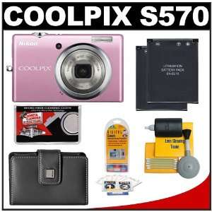  Nikon Coolpix S570 12 Megapixel Digital Camera (Pink) with 
