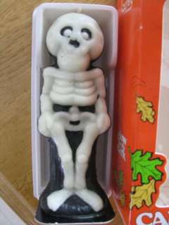 Vintage HAlloween Candle Skeleton Gurley w Box GLOW  
