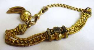 Victorian Ornate Gold Metal Albertina Pocket Watch Chain / Bracelet 