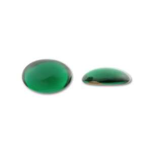  10x14mm Oval Glass Cabochon   Foiled Emerald Arts, Crafts 