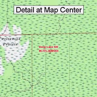 USGS Topographic Quadrangle Map   Deep Lake SW, Florida (Folded 