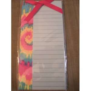  Magnetic List Pad ~ Tie Dye with Ribbon