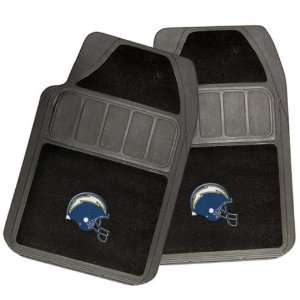 San Diego Chargers Rubber and Cloth 2pc Universal Floor Mat Set 