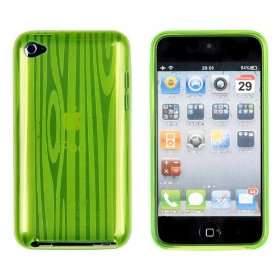  Green Wood Grain Flexible TPU Gel Case for Apple iPod 